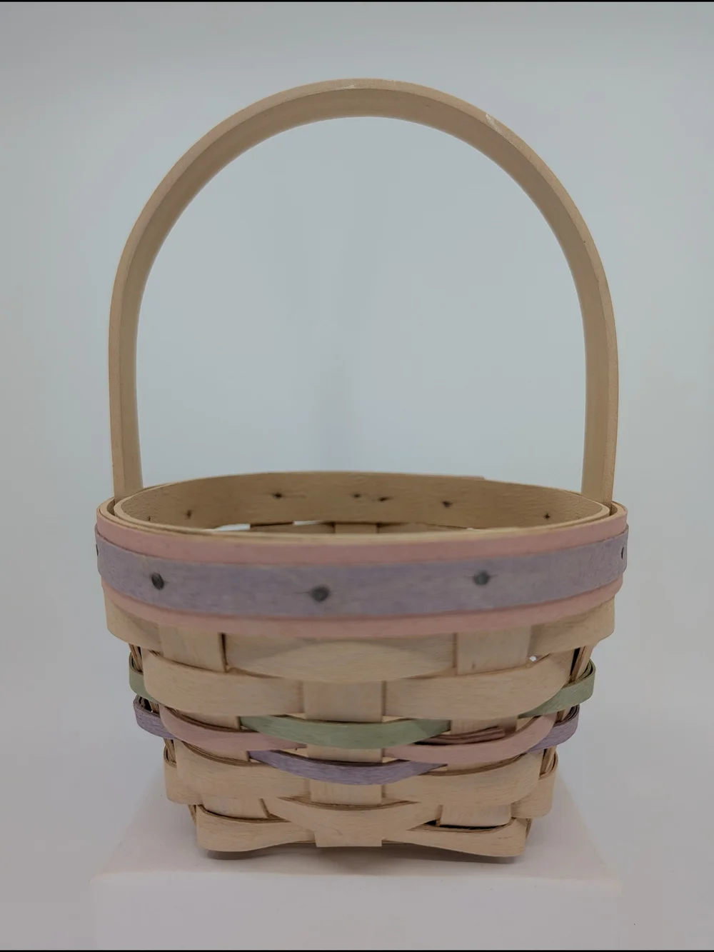 Longaberger 2000 Century Whitewash Small Easter Basket/Jellybean Liner/Protector